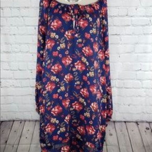Lily White prairie Dress Size Small Navy Floral - Picture 2 of 8